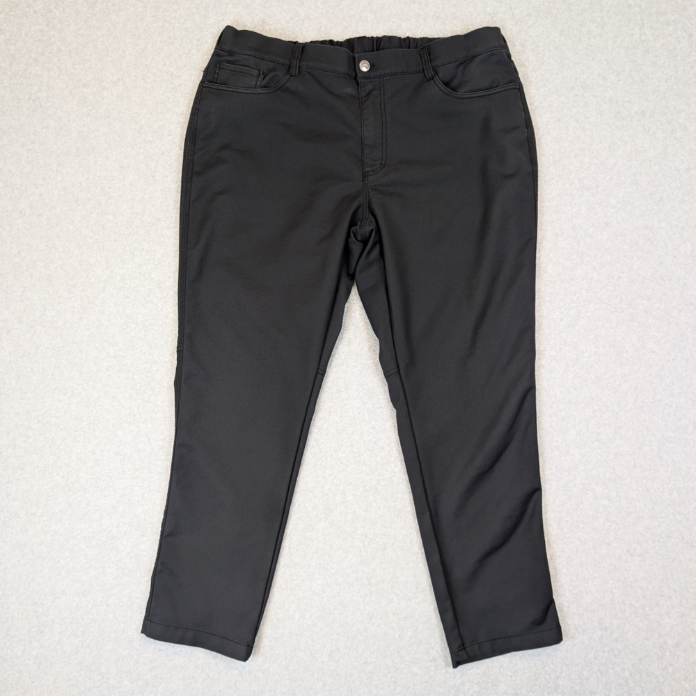 Bearbottom Stretch Chino Pants Mens 2XL 30" Black Elastic Waist Stretch Clothing